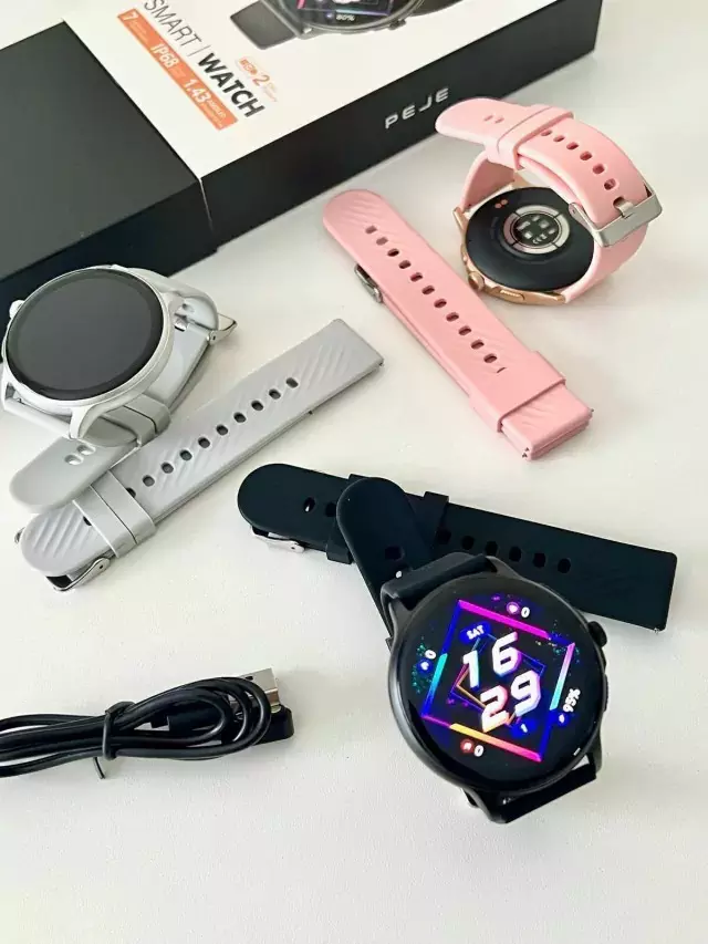 Smartwatch Peje ZW08 A Prova D'água Amoled Pulseira Extra - Imagem 5