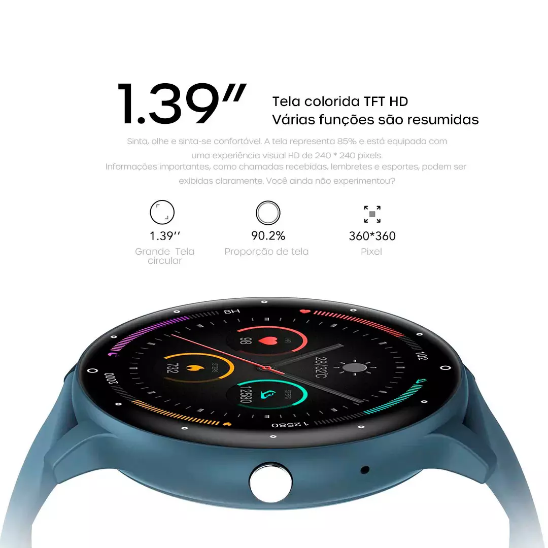 Smartwatch Peje ZW02 Pro A Prova D'água Amoled Pulseira Extra - Imagem 12